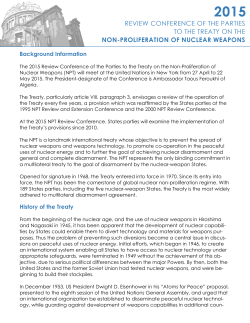 Background Information History of the Treaty