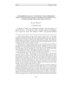 nuremberg`s legacy continues: the nuremberg trials` influence on