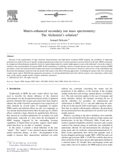 Matrix-enhanced secondary ion mass spectrometry: The