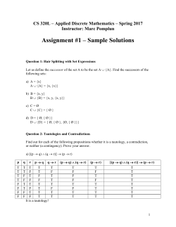 Assignment #1 Solutions