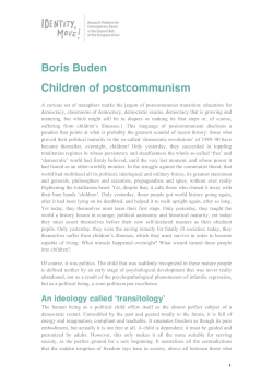 Boris Buden Children of postcommunism