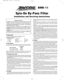 Spin-On By-Pass Filter