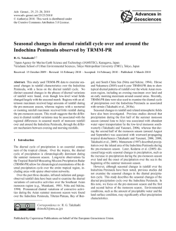 Seasonal changes in diurnal rainfall cycle over and around the