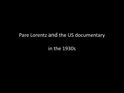 Pare Lorentz and the US documentary in the 1930s