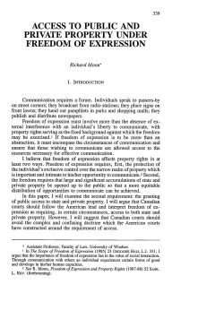 Access to Public and Private Property under Freedom of Expression