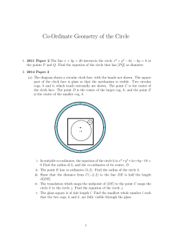 Co-Ordinate Geometry of the Circle
