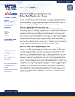 SUCCESS STORY PetSmart and WIS International Partner to