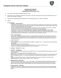 team meeting agenda - Prospector Soccer Club