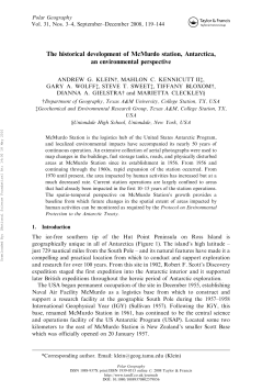 The historical development of McMurdo station, Antarctica, an