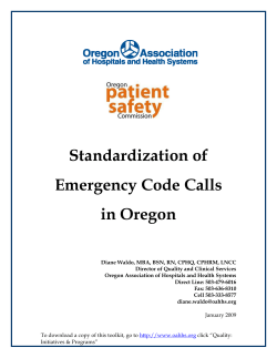 Standardization of Emergency Code Calls in Oregon