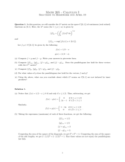 Solutions to HW due on Apr 19