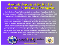 Geologic Aspects of the M = 8.8 February 27, 2010 Chile Earthquake