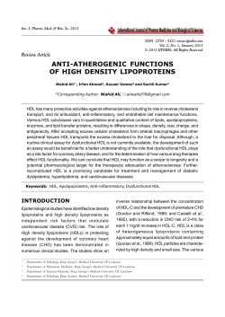 ANTI-ATHEROGENIC FUNCTIONS OF HIGH DENSITY