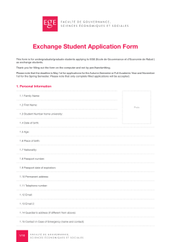 Exchange Student Application Form - polsoz.fu