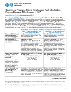 Government Programs Claims Handling and Post