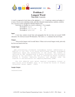 Problem J Longest Word