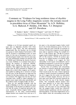 Comment on "Evidence for long residence times of rhyolitic magma