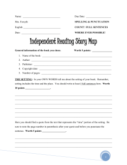 Independent Reading Story Map