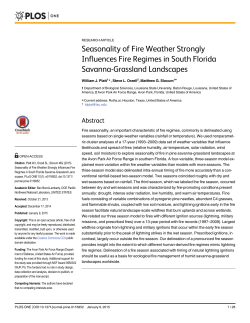 Seasonality of Fire Weather Strongly Influences Fire Regimes in