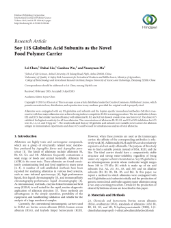 Soy 11S Globulin Acid Subunits as the Novel Food Polymer Carrier