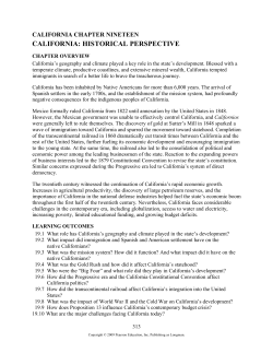 CALIFORNIA: HISTORICAL PERSPECTIVE