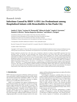 Research Article Infections Caused by HRSV A ON1 Are