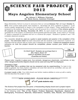 SCIENCE FAIR PROJECT 2012