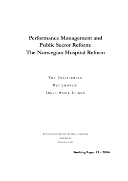 Performance Management and Public Sector Reform