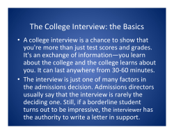 The College Interview