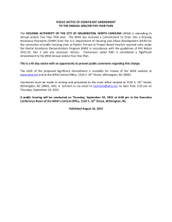 PUBLIC NOTICE OF SIGNIFICANT AMENDMENT TO THE ANNUAL