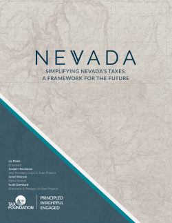 simplifying nevada`s taxes: a framework for the future