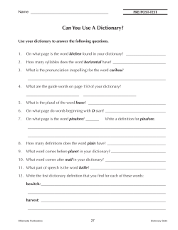 Can You Use A Dictionary?