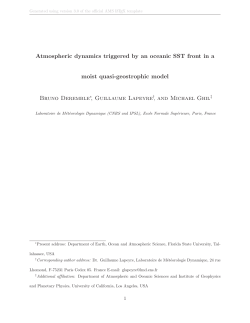 Atmospheric dynamics triggered by an oceanic SST front in a moist
