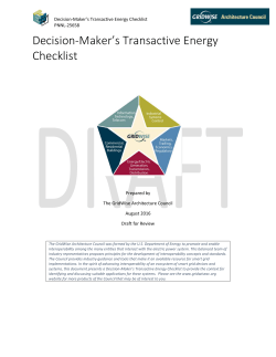 Decision-Maker`s Transactive Energy Checklist