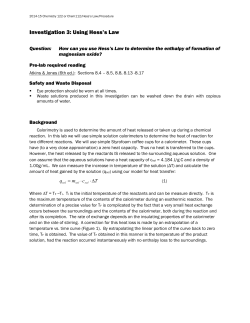 Investigation 3: Using Hess`s Law