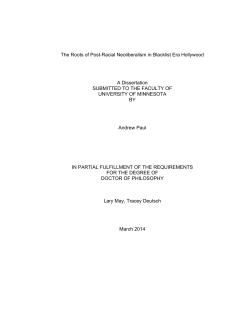 The Roots of Post-Racial Neoliberalism in Blacklist Era Hollywood A