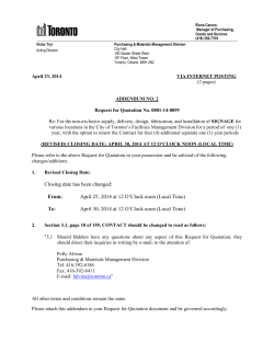 Closing date has been changed: From: April 25, 2014 at 12 O`Clock