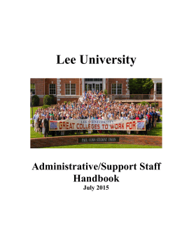 Lee University Administrative/Support Staff Handbook