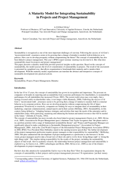 A Maturity Model for Integrating Sustainability in Projects and Project