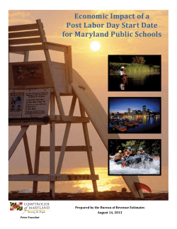 Economic Impact of a Post Labor Day Start Date for Maryland Public