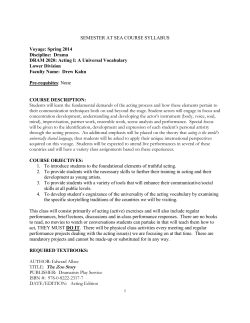 SEMESTER AT SEA COURSE SYLLABUS