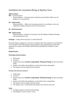 Guidelines for mountain flying at Skydive Voss