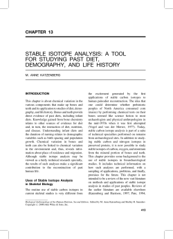 stable isotope analysis: a tool for studying past diet, demography