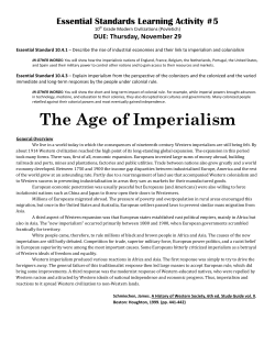 The Age of Imperialism