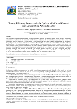 Cleaning Efficiency Researches in the Cyclone with Curved