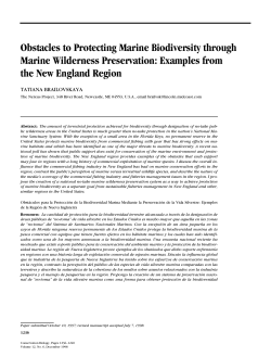Obstacles to Protecting Marine Biodiversity through Marine