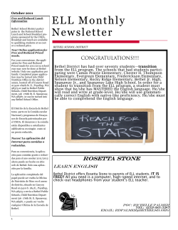 ELL Monthly Newsletter - Bethel School District