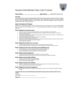 Seacoast United Blackbear Player Code of Conduct