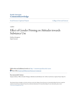 Effect of Gender Priming on Attitudes towards Substance Use