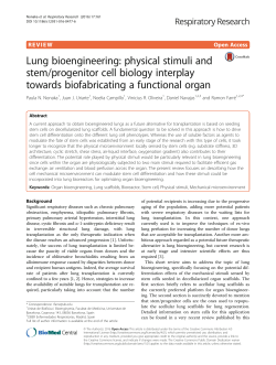 Lung bioengineering: physical stimuli and stem/progenitor cell